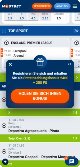 Mostbet Bonusmeldung Mobil