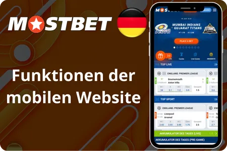 Mostbet Funktionen der mobilen Website
